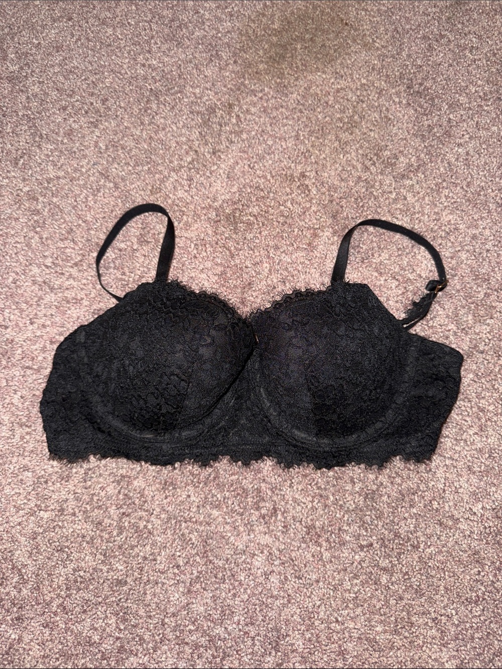 Aerie black lace balconette bra